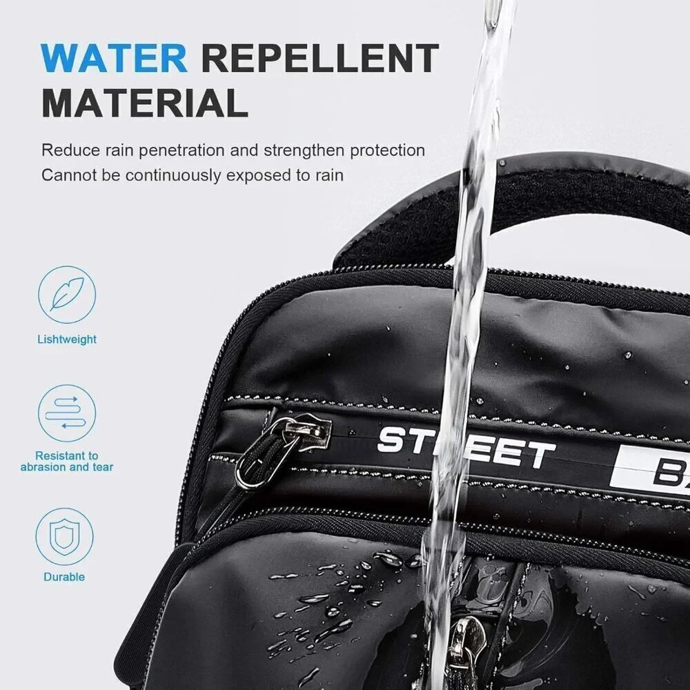 💫 Men Black Motorcycle Chest Bag Tactical Mini Anti-Theft CasualTravel Backpack
